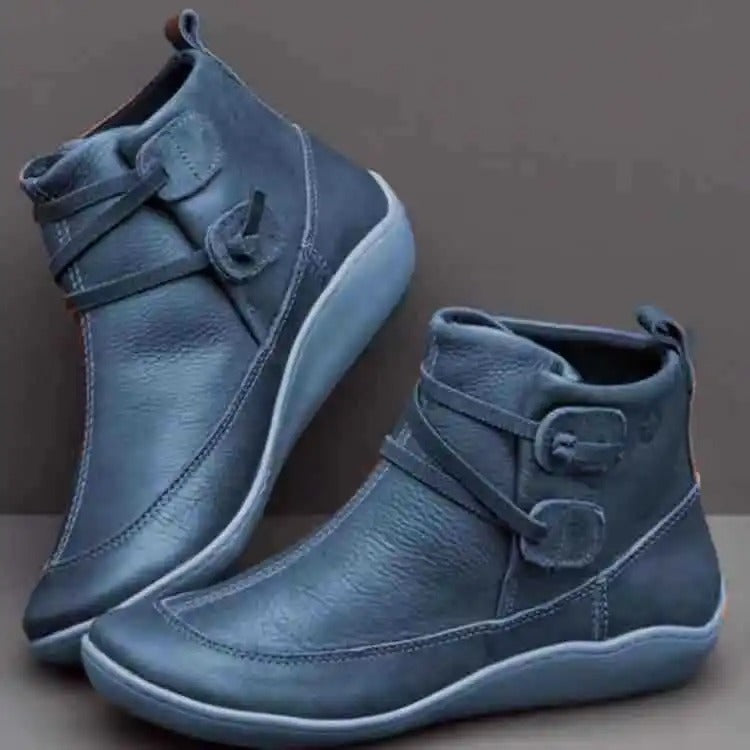 Botas femininas impermeáveis até o tornozelo com interior acolchoado