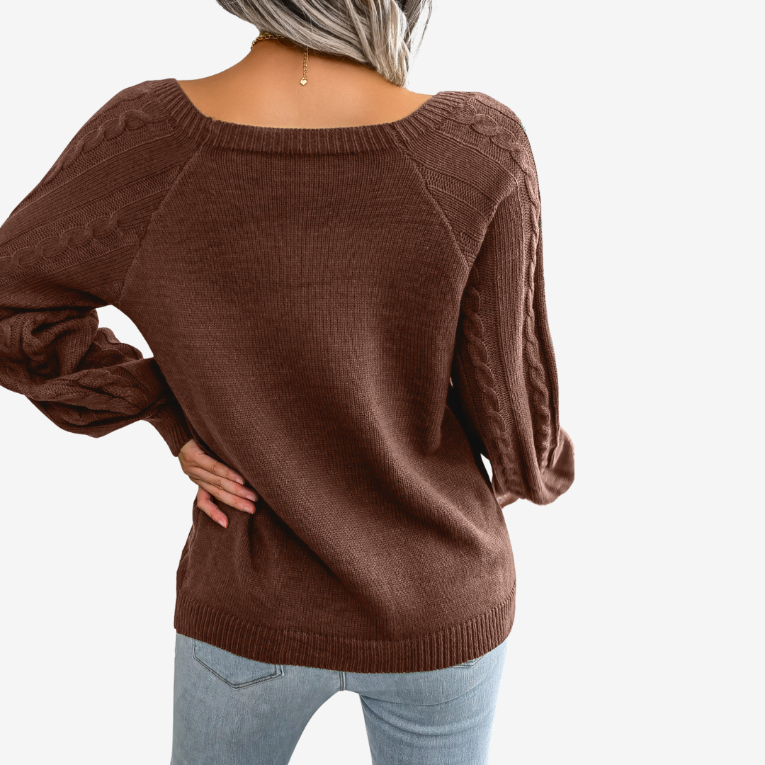 Meli™ sweater med knappedetalje