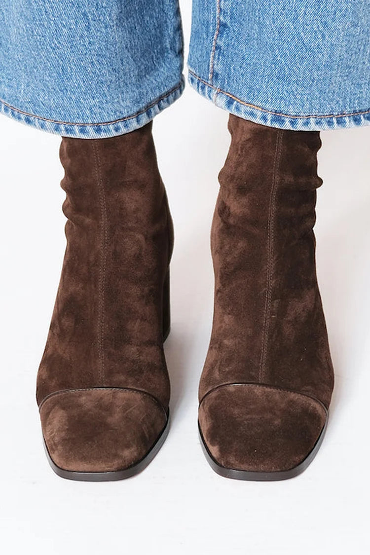 Gemma | Stiefeletten mit eckiger Zehenkappe und Absatz