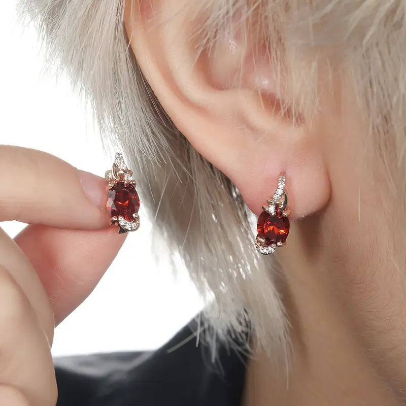 Pendientes colgantes Crimson Twilight | Dorado