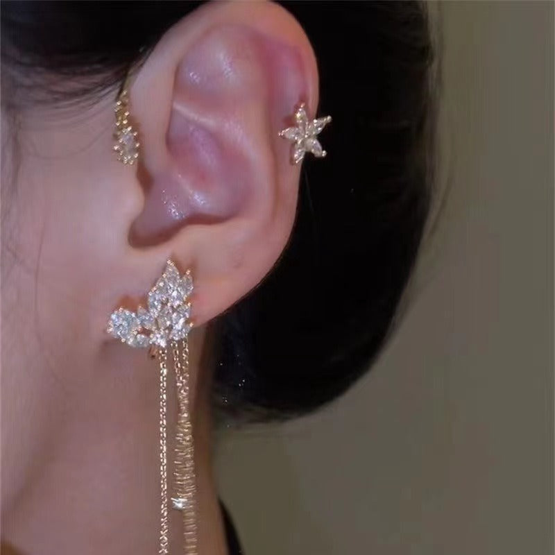 Mariposa - Zirconia Butterfly Drop Earrings