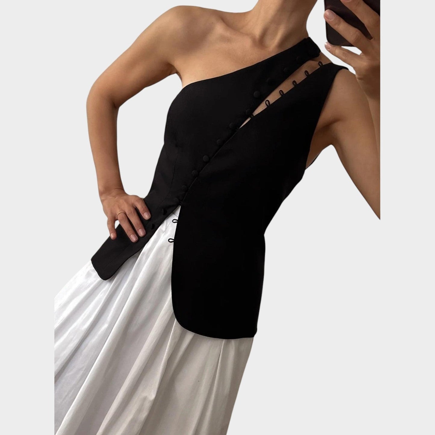 Modern One-Shoulder Asymmetrical Top