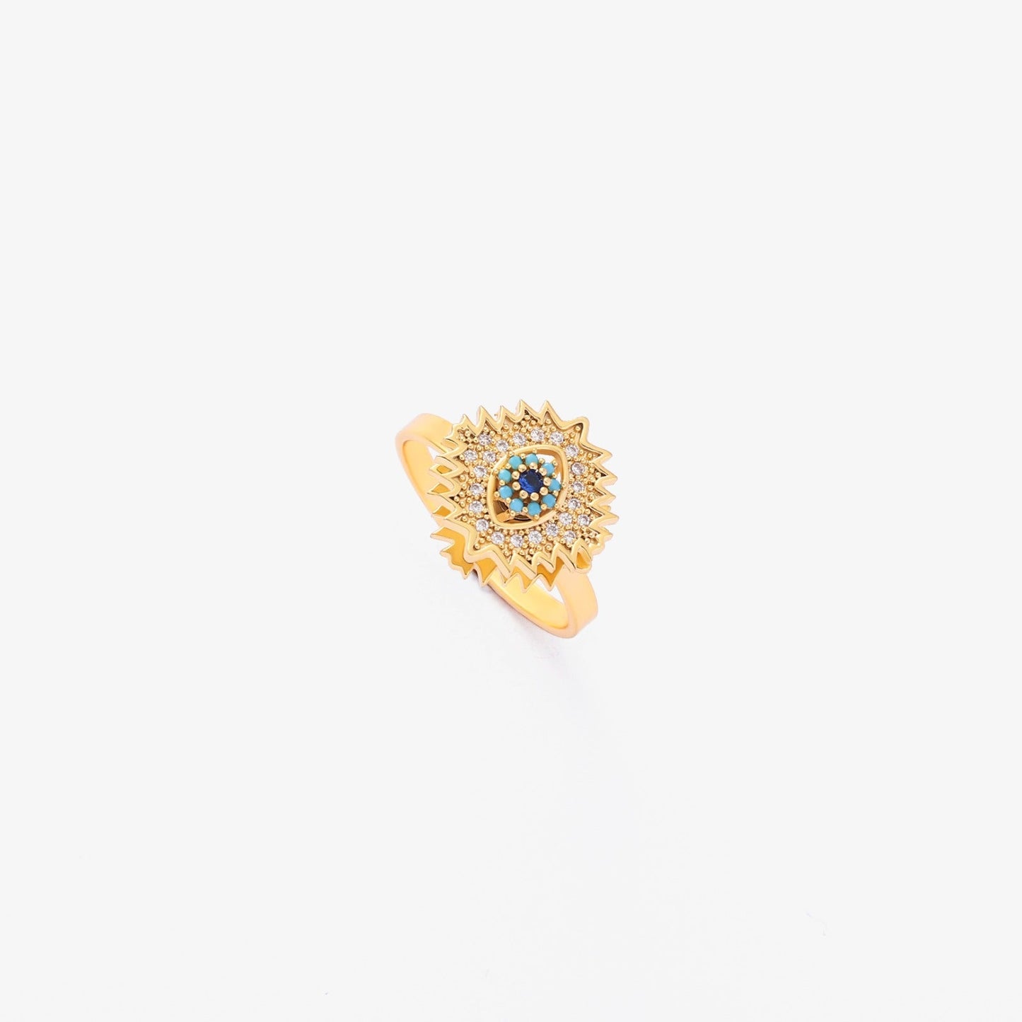 Saphir-Sonnenstrahl-Drehring | Gold