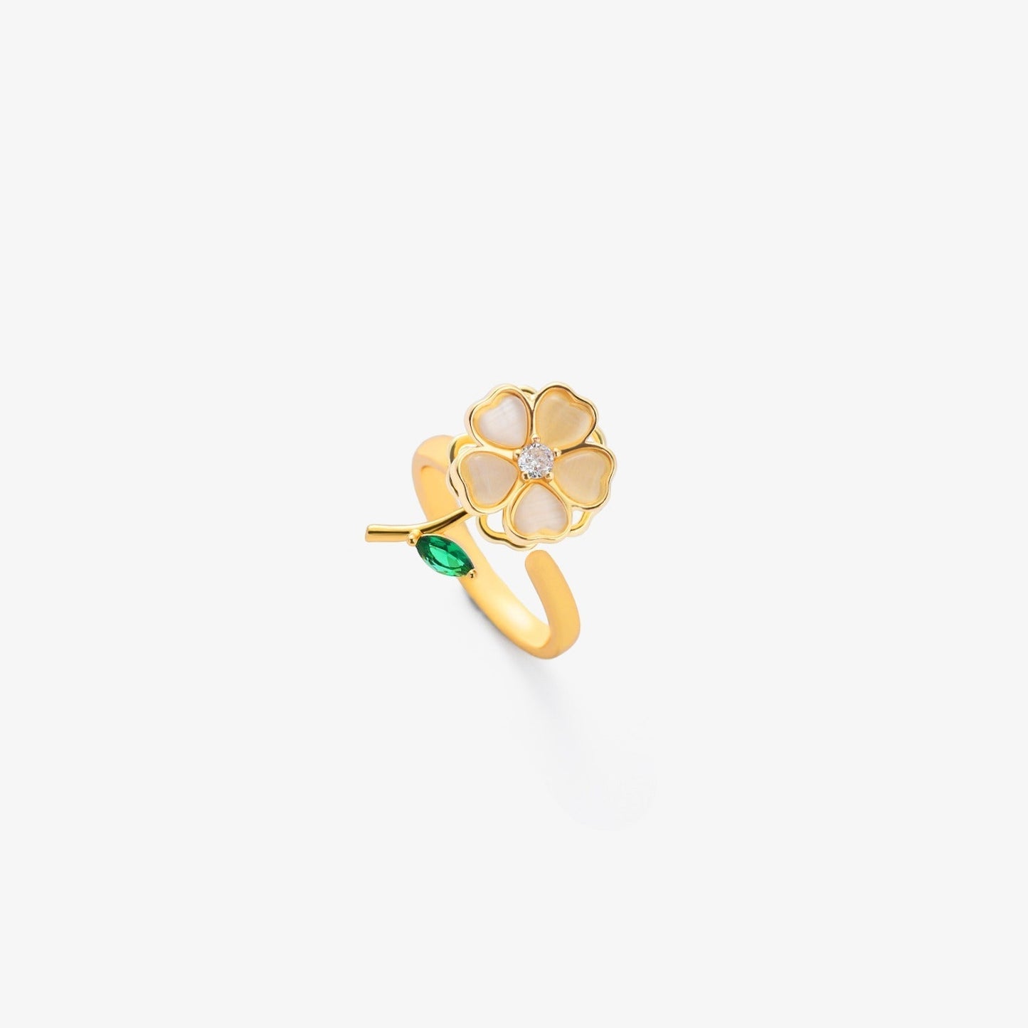 Smaragdgrøn blomsterringsnurring | Guld