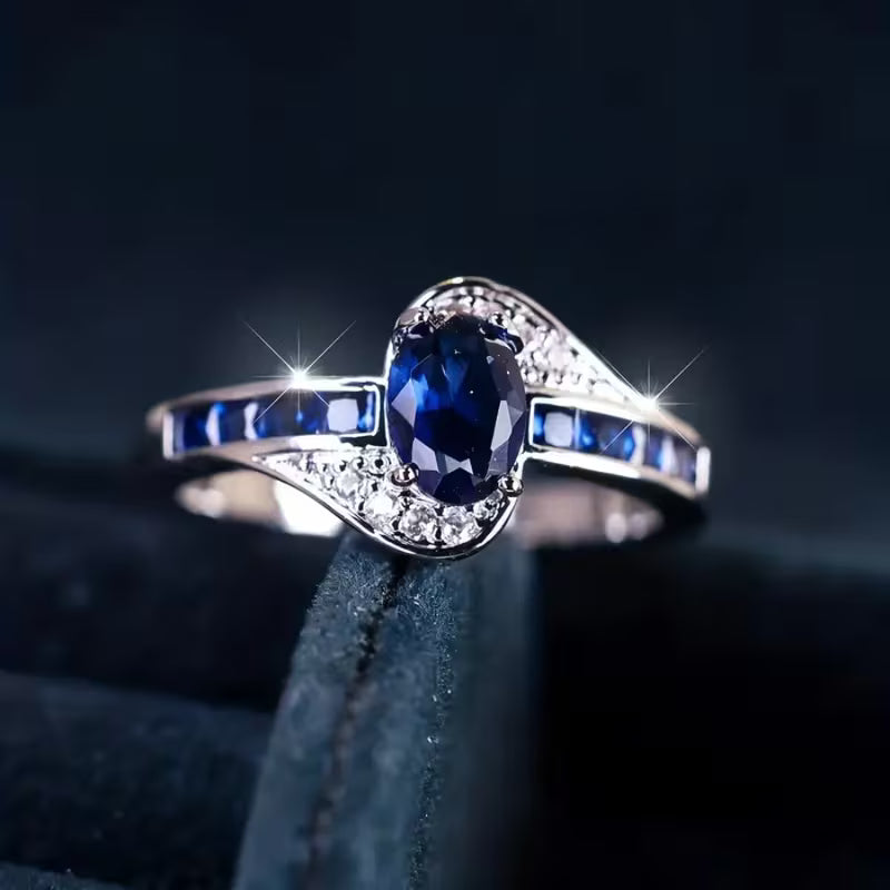 Sapphire Flow-ring | Hvidguld