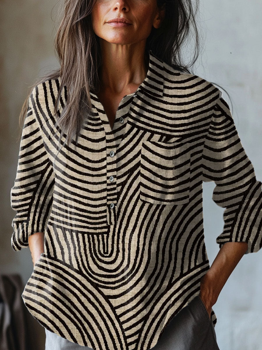 Rita | Camisa con estampado abstracto de rayas