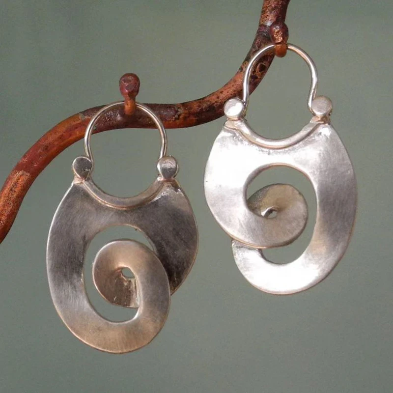 Pendientes Vintage Irregulares de Plata