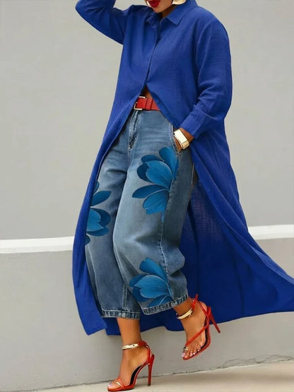 Analie - Jeans Elegantes con Estampado Floral