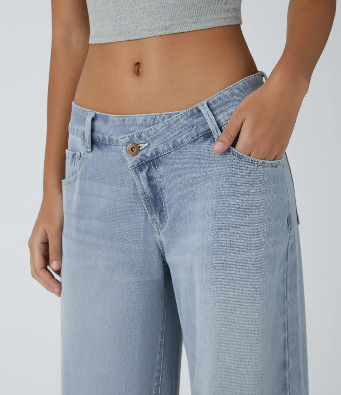 Cargojeans med asymmetrisk lynlås™