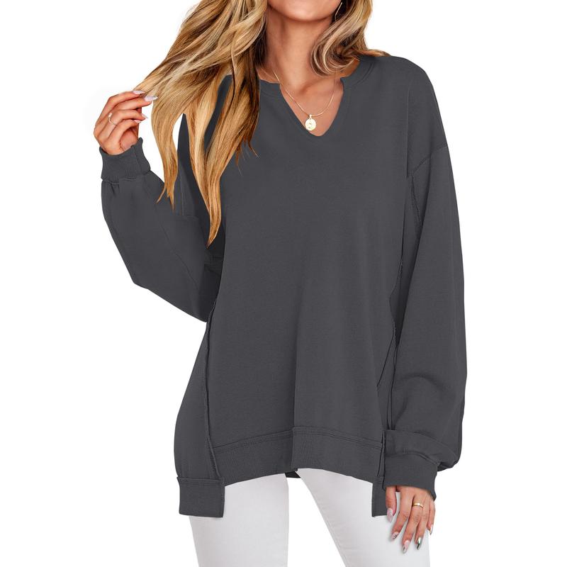 LOREN™ - Blusão feminino oversized com decote em V para inverno
