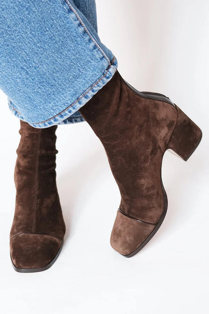 Gemma | Stiefeletten mit eckiger Zehenkappe und Absatz