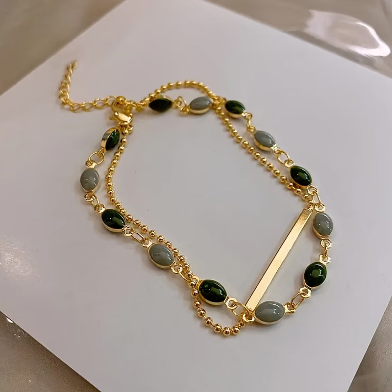 Pulsera doble Olivia Moss | Dorado