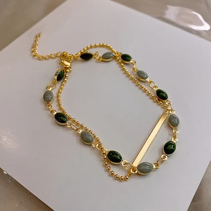 Pulsera doble Olivia Moss | Dorado