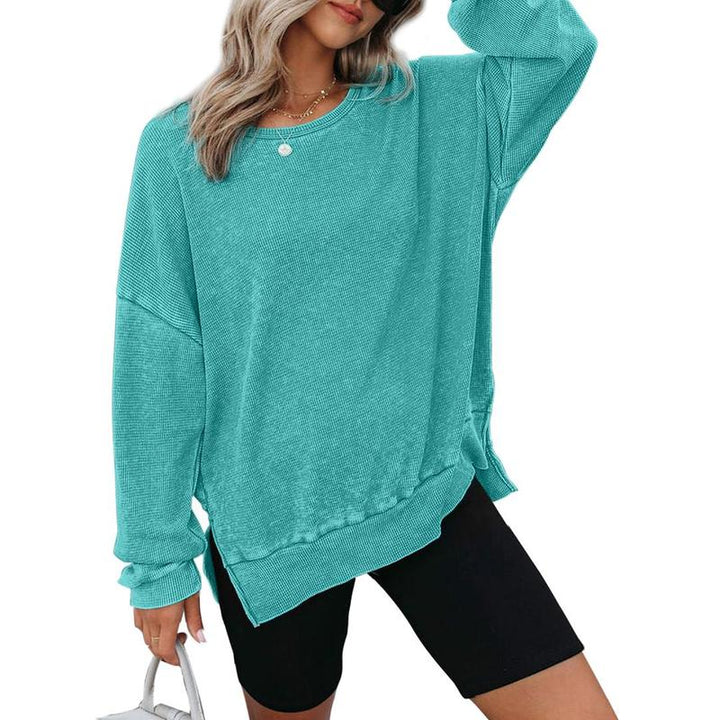 THALIENE™ - Moletom Casual Oversized com Gola Careca e Mangas Longas
