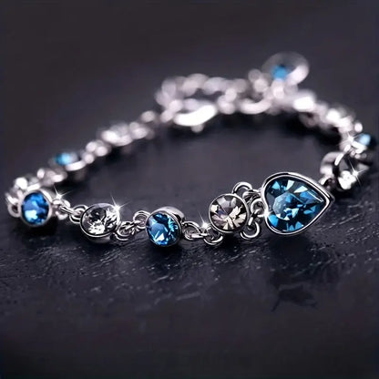 Pulsera Ocean Heart Glow | Oro blanco