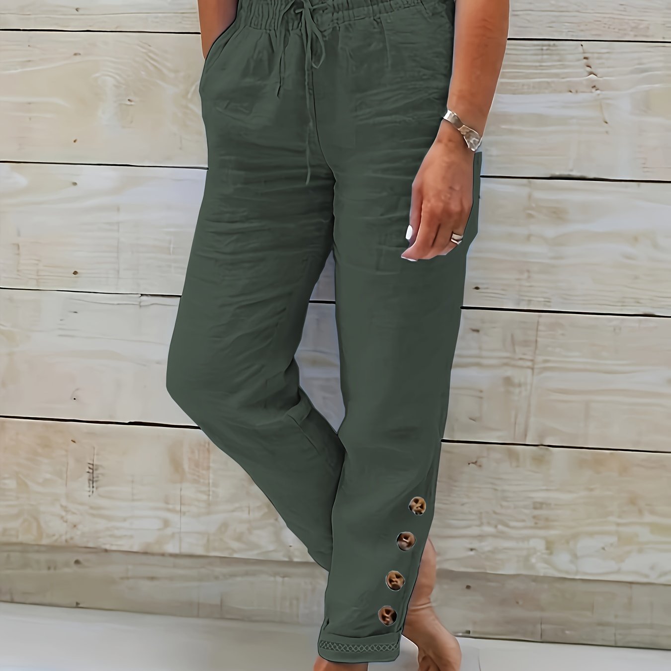 Linnea | Pantalones de algodón de corte recto y ajustado