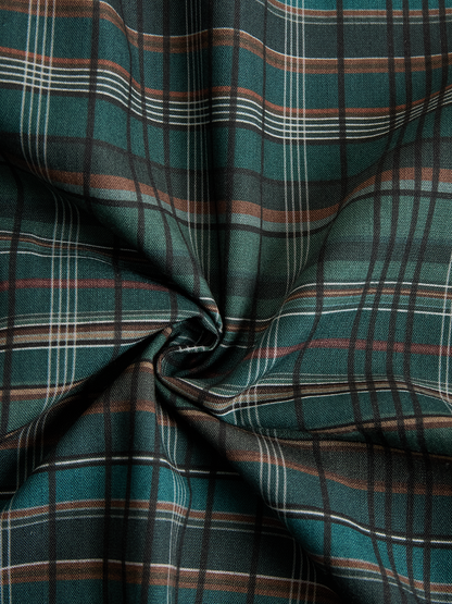 Vestido camisero largo de cuadros para mujer, con solapas y botonadura sencilla