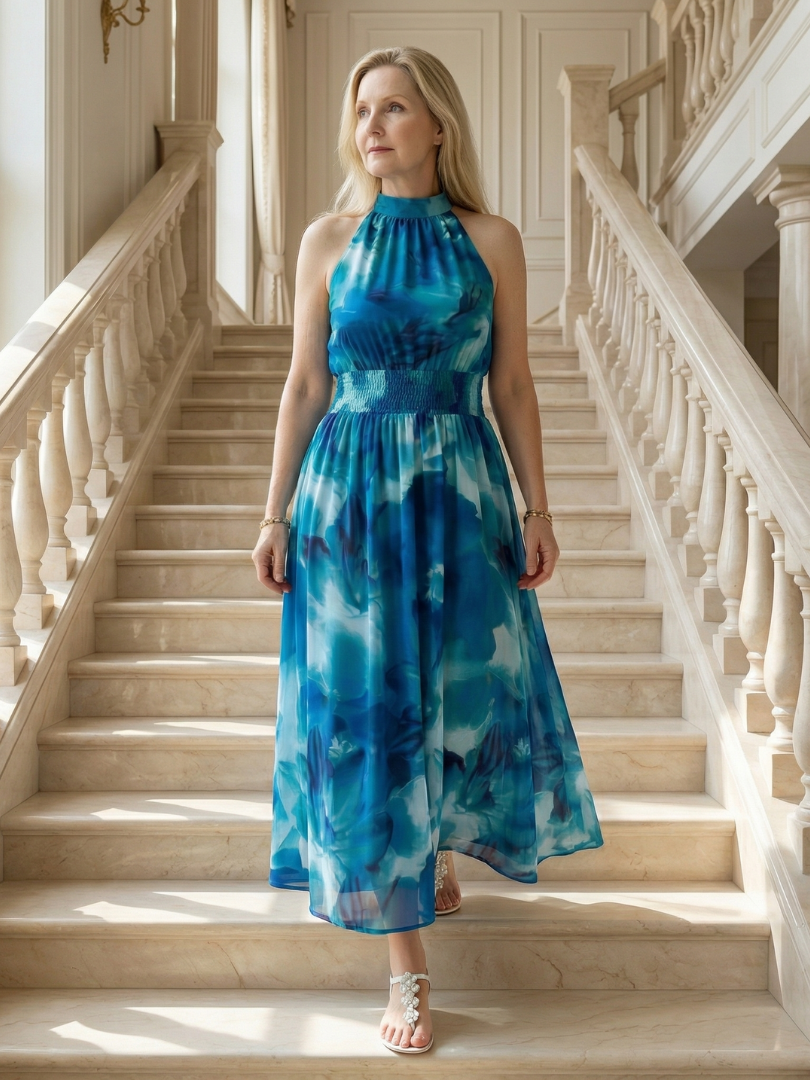 Sylin | Samlet halter midi-kjole