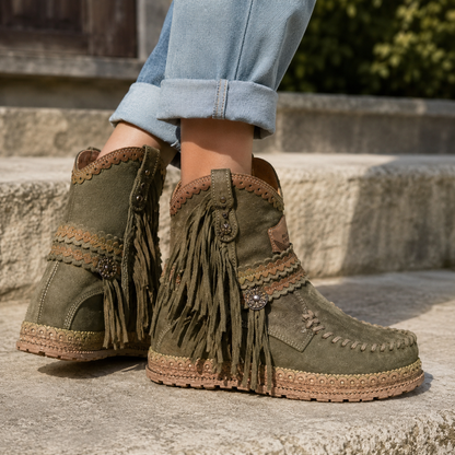 Boho Western Boots with Fringes