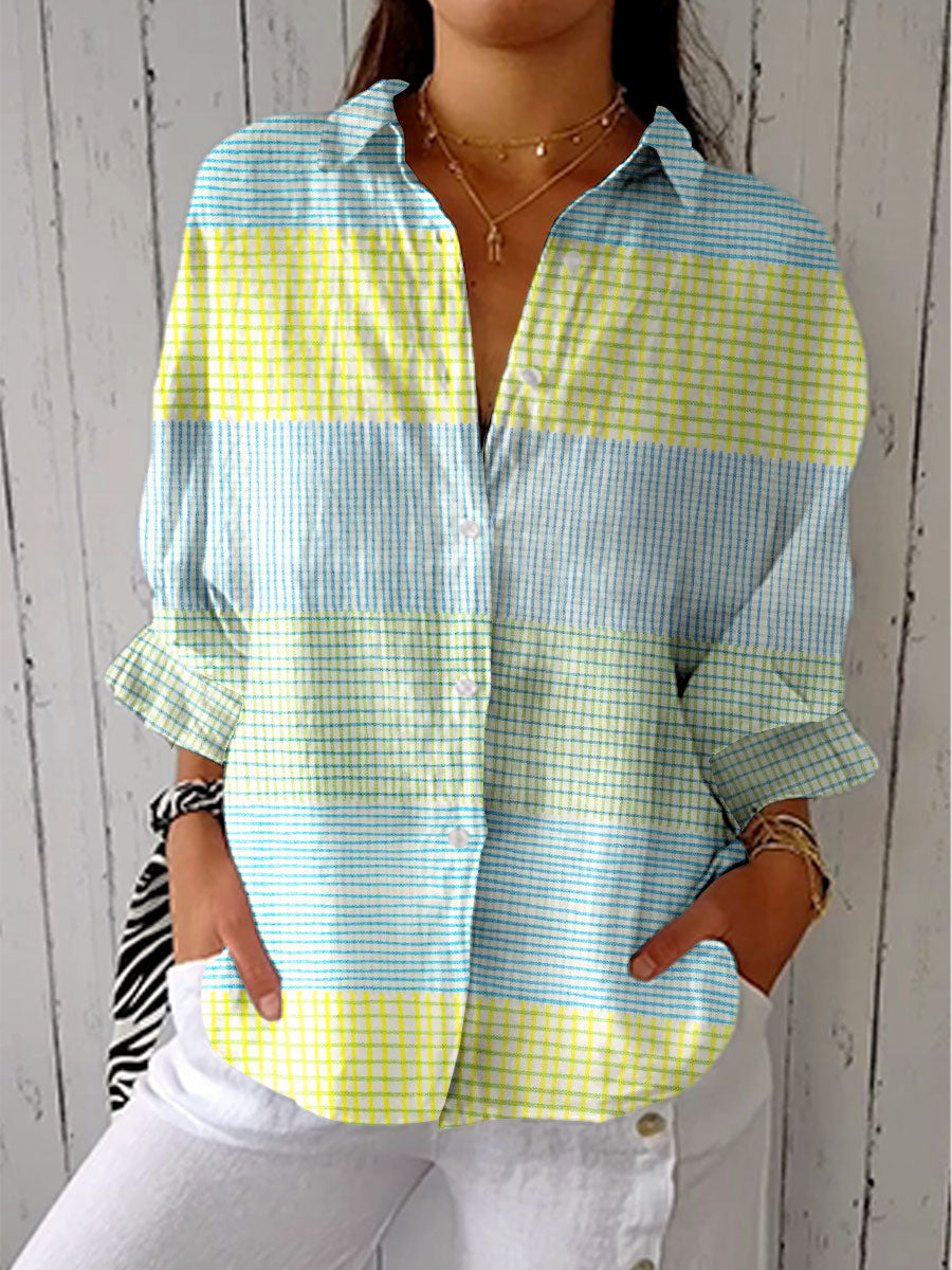 Filippa | Blusa de cuadros en tonos pastel