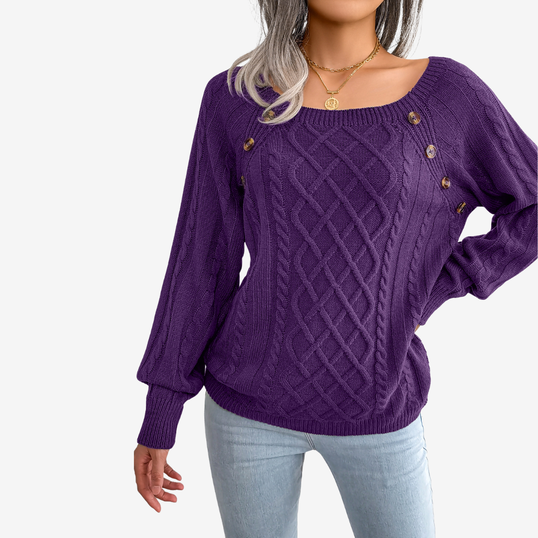 Meli™ sweater med knappedetalje