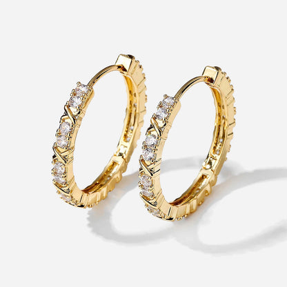 Aurelisse | Zirconia korsøreringe i 18K guld