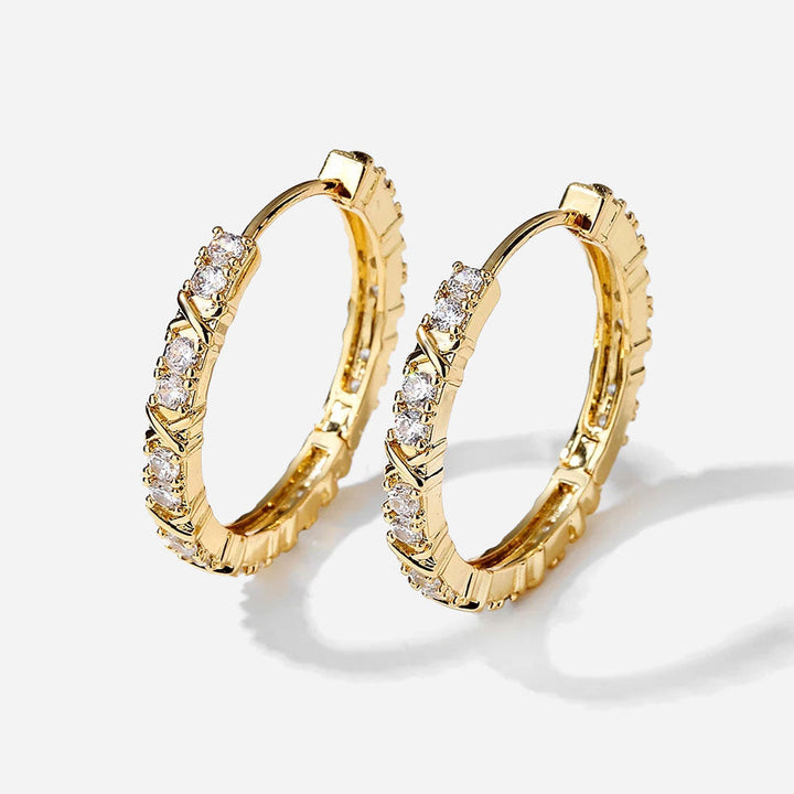 Aurelisse | Zirconia korsøreringe i 18K guld