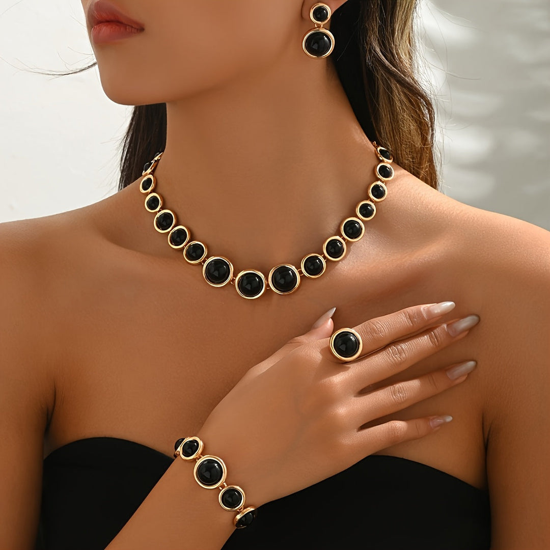 Conjunto de joyería retro de 4 piezas