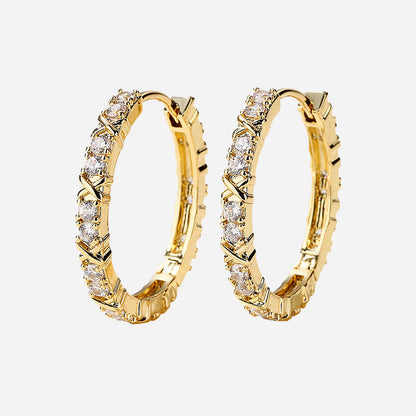 Aurelisse | Zirconia korsøreringe i 18K guld