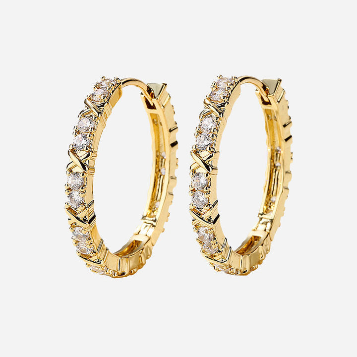 Aurelisse | Zirconia korsøreringe i 18K guld