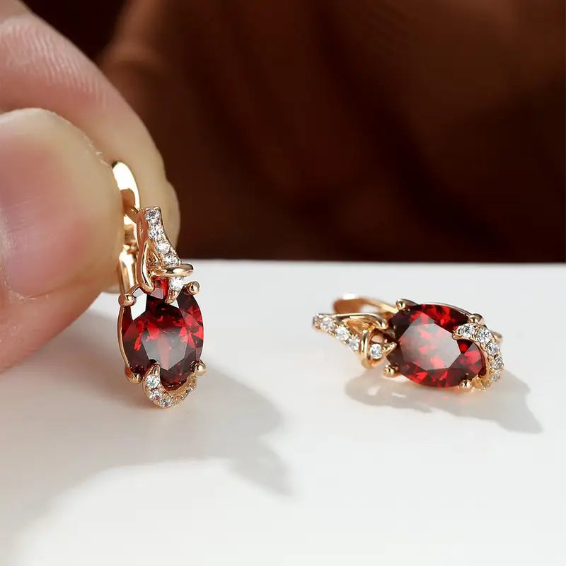 Brincos pendentes Crimson Twilight | Dourado