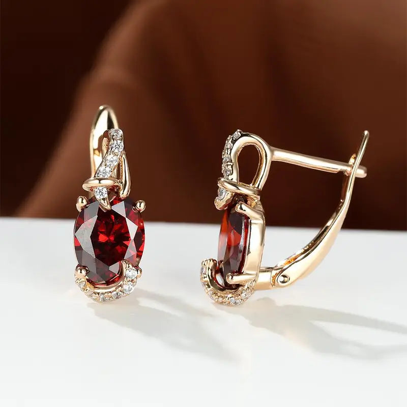 Brincos pendentes Crimson Twilight | Dourado