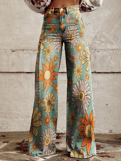 Scarlett | Calça pantalona floral vintage