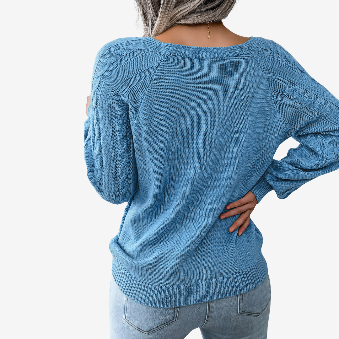 Meli™ sweater med knappedetalje