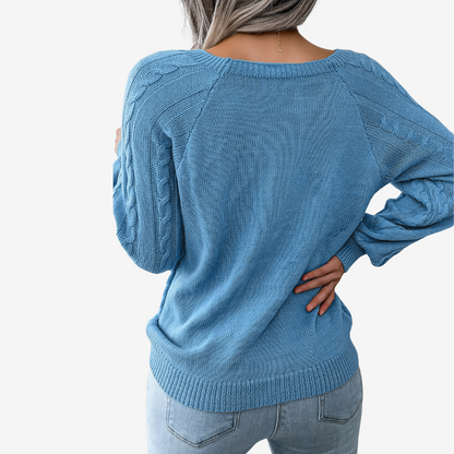 Meli™ sweater med knappedetalje