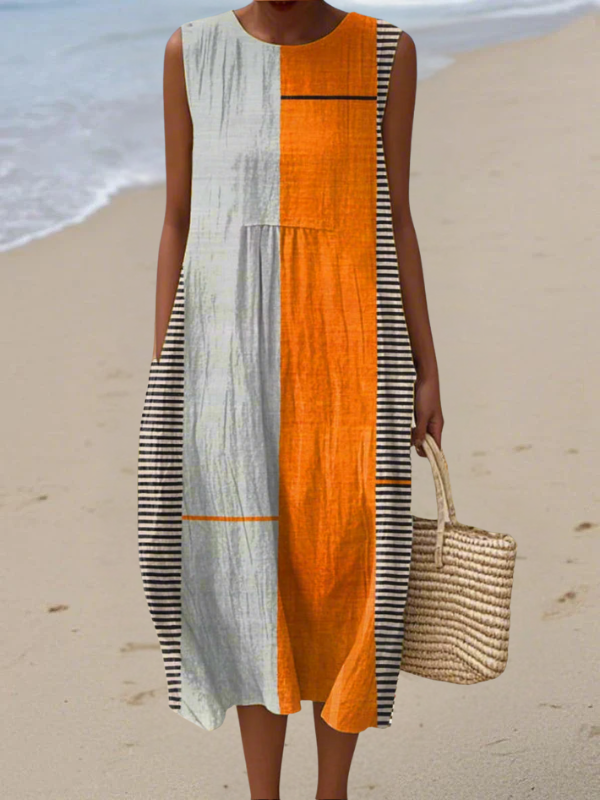 Opal | Vestido midi bicolor