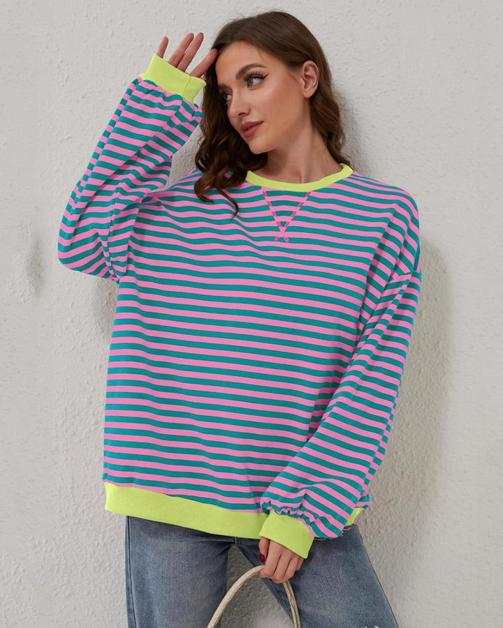 ROXANNE™ - Sudadera extragrande a rayas
