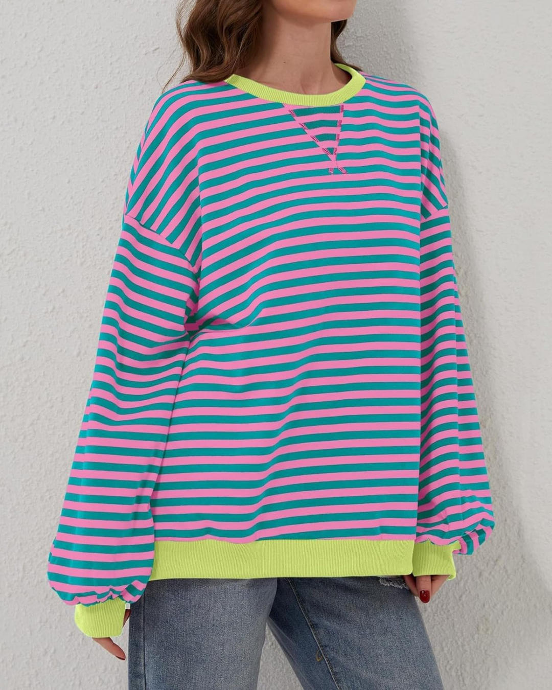 ROXANNE™ - Sudadera extragrande a rayas