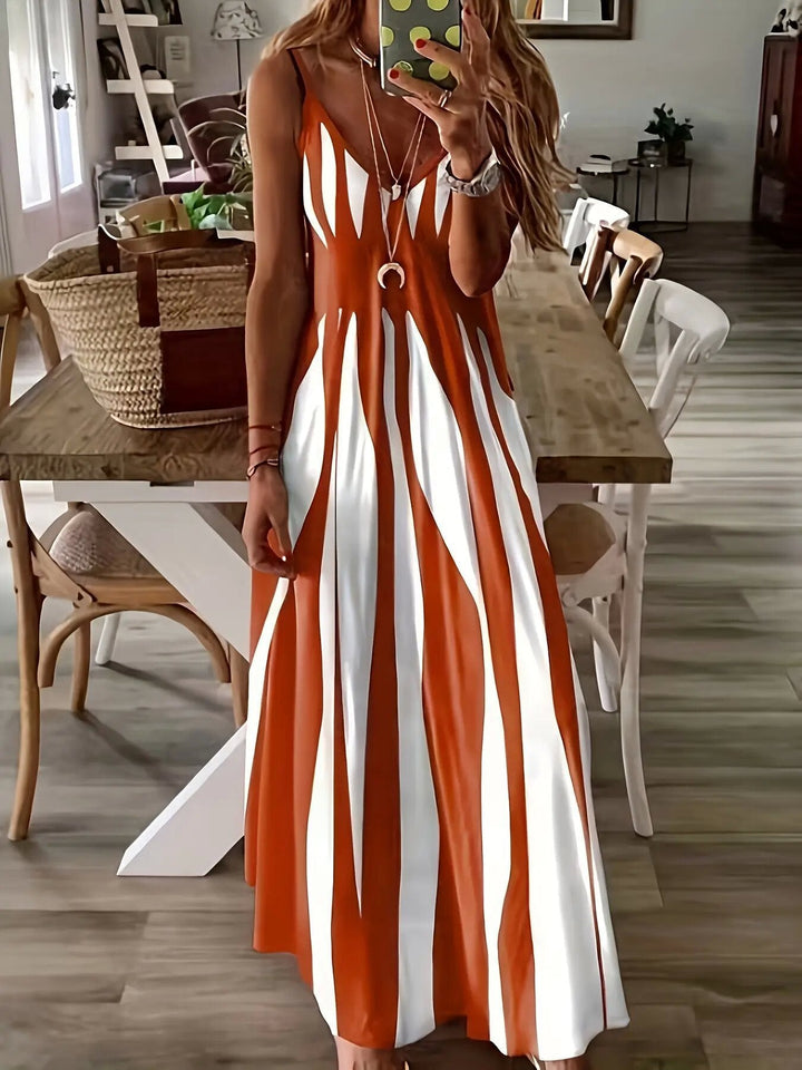 Lune - Bedrucktes Maxi-Trägerkleid