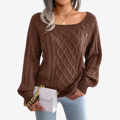 Meli™ sweater med knappedetalje