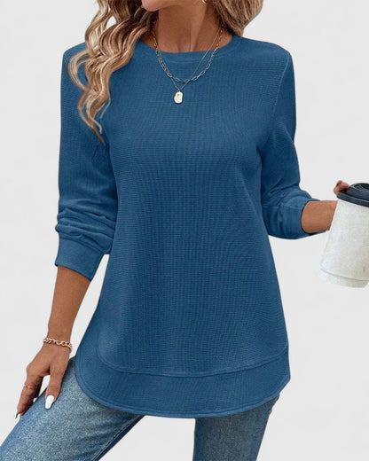 Nadyalyn | Elegantes Langarmshirt mit Rundhalsausschnitt