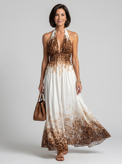 Orlune | Plissiertes weißes Midikleid