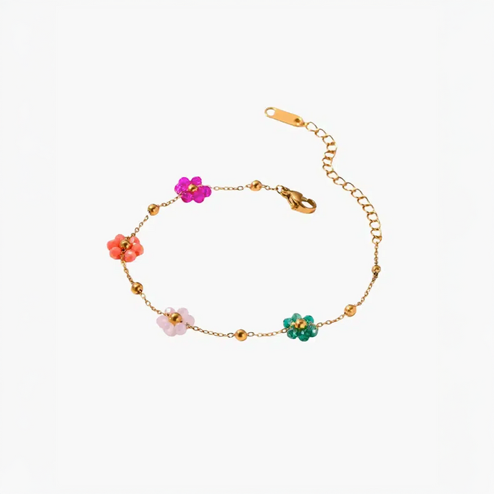 Floréna | Pulsera con dijes de flores artesanales