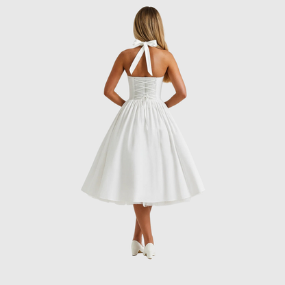 VERITY | Vintageinspireret halterneck midi-kjole