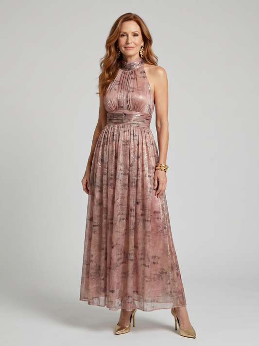 Imogen | Vestido midi sin mangas con acabado texturizado