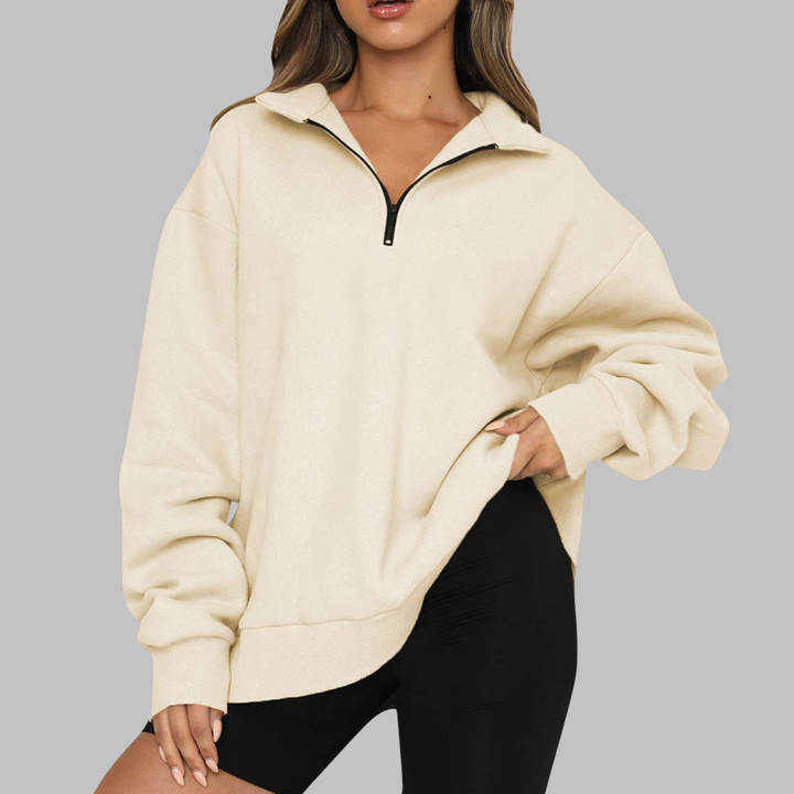 TENLEY™ - Sudadera casual de manga larga con media cremallera y corte oversize