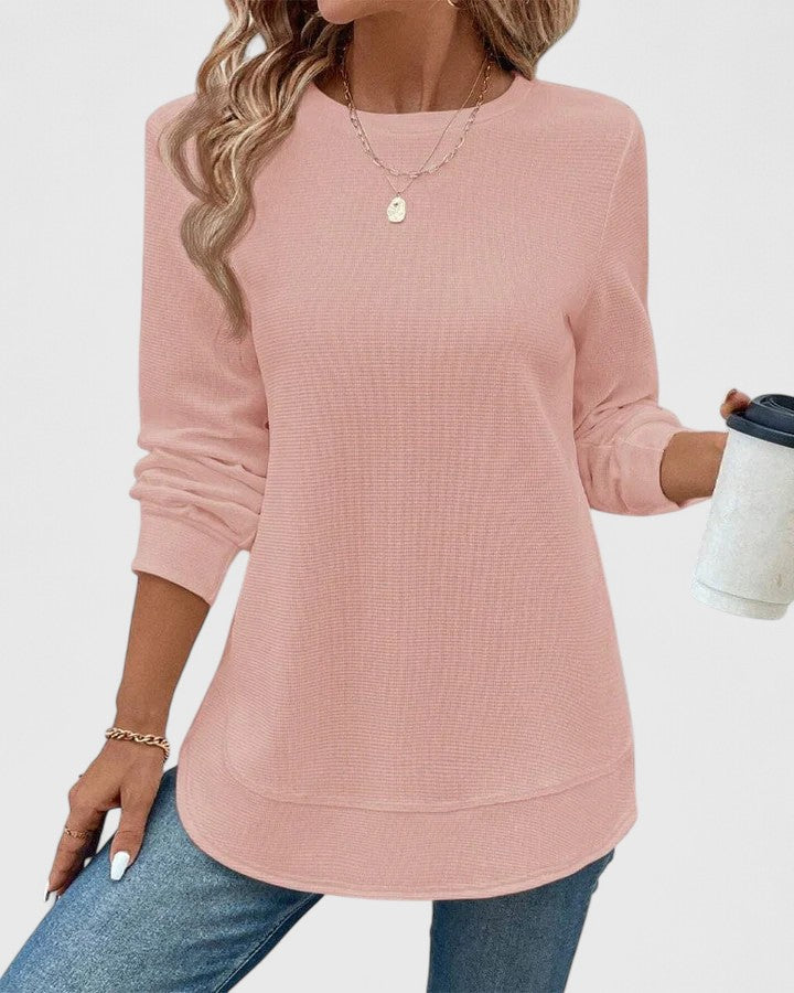 Nadyalyn | Elegantes Langarmshirt mit Rundhalsausschnitt