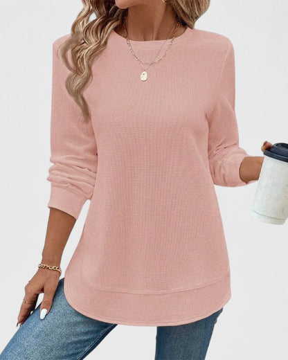 Nadyalyn | Elegantes Langarmshirt mit Rundhalsausschnitt