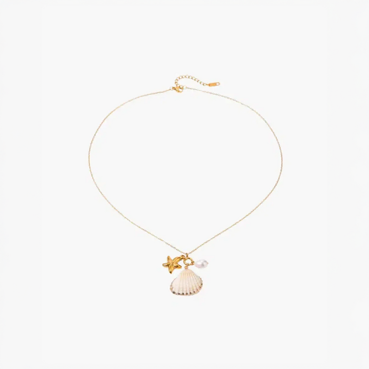 Avelia | Colar Estrela-do-Mar e Pérola com Charme Marítimo