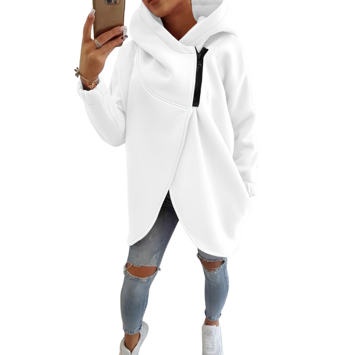 VANIA™ - Plus Size Halv-lynlås Pullover Hættetrøje